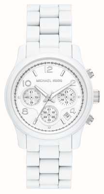 Michael Kors Women's Runway | White Chrono Dial | White Stainless Steel Bracelet MK7331
