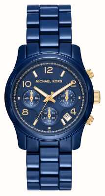 Michael Kors Women's Runway | Blue Chrono Dial | Blue Stainless Steel Bracelet MK7332