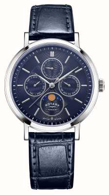 Rotary Windsor | Moonphase | Blue Dial | Blue Leather Strap GS05425/05
