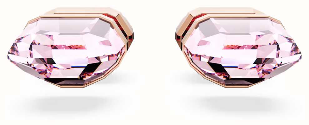 Swarovski Lucent Stud Earrings | Rose Gold Tone | Pink Crystal 5626603