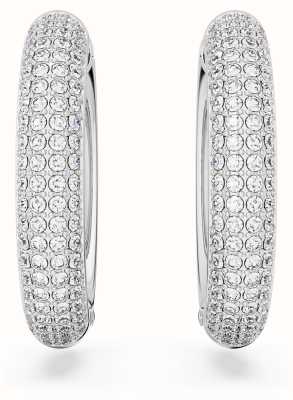 Swarovski Dextera Hoop Earrings | Rhodium Plated | White Crystals 5651392