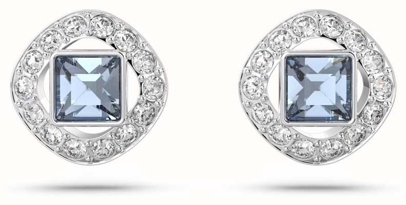 Swarovski Angelic Stud Earrings | Rhodium Plated | Blue Crystals 5662143