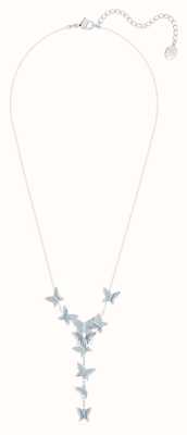 Swarovski Lilia Y Butterfly Necklace | Rhodium Plated | Blue Crystals 5662179