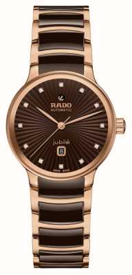 RADO Centrix Diamonds Automatic (30.5mm) Brown Dial / Brown High-Tech Ceramic & PVD Stainless Steel R30019732