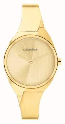 Calvin Klein Women's | Gold Dial | Gold Half Bangle Bracelet 25200235