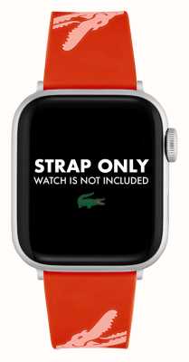 Lacoste Apple Watch Strap (38/40mm) Crocodile Print Orange Silicone 2050020