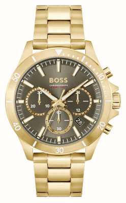 BOSS Men's Troper | Khaki Chronograph Dial | Gold Stainless Steel Bracelet 1514059