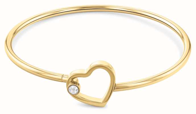 Tommy Hilfiger Women's Bangle | Gold IP Stainless Steel | Crystal Heart 2780755