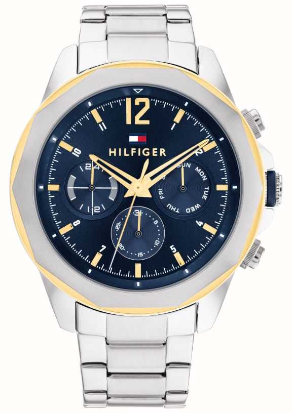 Tommy Hilfiger Dial | Steel Stainless | Watches™ - Blue 1792059 | Class Bracelet Bezel Men\'s IRL Two-Tone First