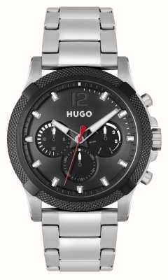 HUGO Men's #IMPRESS | Black Dial | Stainless Steel Bracelet 1530295