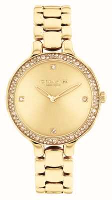Coach Women's Chelsea |Gold Dial | Crystal Set | Gold Stainless Steel Bracelet 14504125