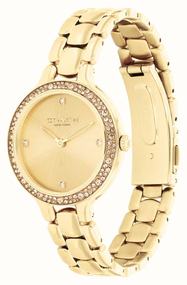 Gold coach best sale watch with diamonds