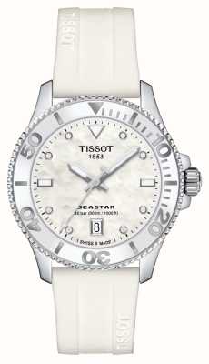 Tissot Seastar 1000 | 36mm | Mother of Pearl Dial | White Silicone Strap T1202101711600