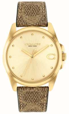 Coach Women's Greyson | Gold Dial | Brown Leather Strap 14504111