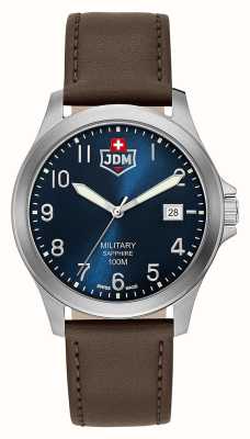 JDM Military Alpha I (40mm) Blue Dial / Brown Leather JDM-WG001-03