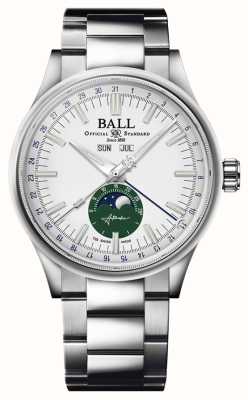 Ball Watch Company Engineer II Moon Calendar | 40mm | Limited Edition | White Dial | Stainless Steel Bracelet | NM3016C-S1J-WHGR