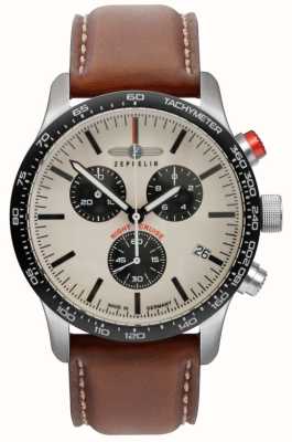 Zeppelin Night Cruise | Chronograph | Cream Dial | Brown Leather 7296-1