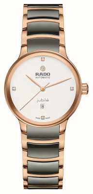 RADO Centrix Jubilé Automatic Diamonds | White Dial | Grey Ceramic Rose Gold Stainless Steel Bracelet R30019722