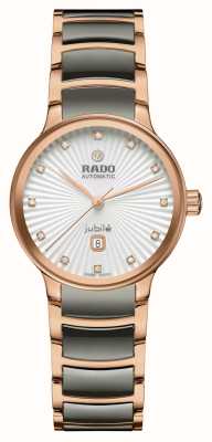 RADO Centrix Jubilé Automatic Diamonds | Textured Silver Dial | Grey Ceramic Rose Gold Stainless Steel R30019742