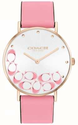 Coach Women's Perry | Silver Dial | Peony Pink Leather Strap 14504135