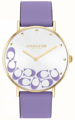 Coach Women's Perry | Silver Dial | Purple Leather Strap 14504134