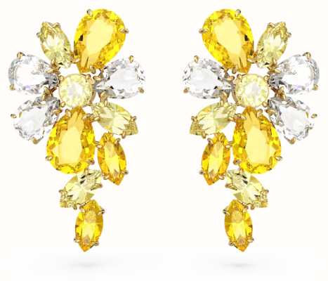 Swarovski Gema Drop Earrings | Gold-Tone Plated | Yellow and White Crystals 5652802