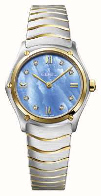 EBEL Sport Classic Lady - 8 Diamonds (29mm) Tranquil Blue Dial / 18K Gold & Stainless Steel 1216596