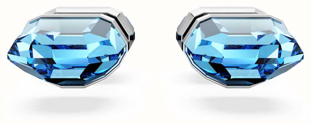 Swarovski Lucent Stud Earrings Blue | Rhodium Plated | Blue Crystal 5626606