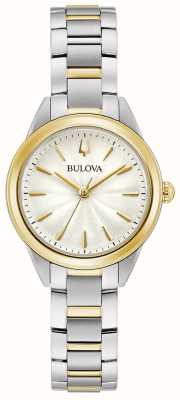 Bulova Women's Classic Sutton | Silver White Dial | Two-Tone Stainless Steel Bracelet 98L277