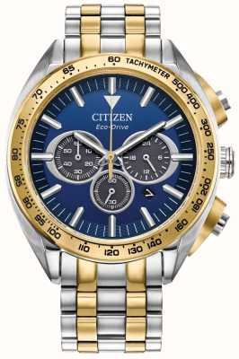Citizen Men's Chronograph | Eco-Drive | Blue Dial | Two-Tone Stainless Steel Bracelet CA4544-53L