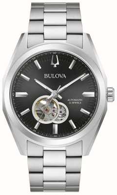 Bulova Men's Surveyor Automatic Black Dial Stainless Steel Bracelet 96A270