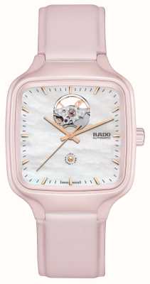 RADO True Square x Ash Barty Limited Edition Automatic (38mm) Mother-of-Pearl / Pink Leather R27123905