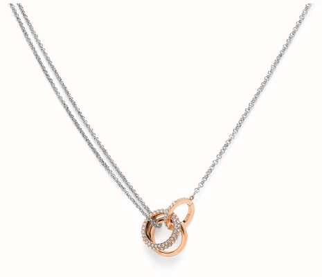 Olivia Burton Classic Entwine Silver & Rose Gold Necklace 24100003