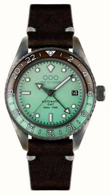 Out Of Order After Eight Automatic GMT (40mm) Mint Green Dial / Chocolate Brown Leather OOO.001-25.AE