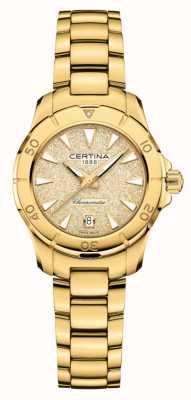 Certina DS Action Chronometer Gold Glitter Dial / Gold Stainless Steel Bracelet C0329513336100 EX DISPLAY