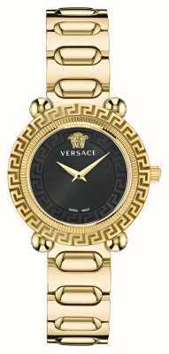 Versace Greca Twist Black Dial / Gold-Tone Stainless Steel Bracelet VE6I00523