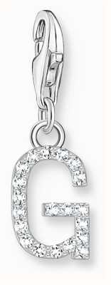 Thomas Sabo Charm Pendant Letter G With White Stones Sterling Silver 1939-051-14