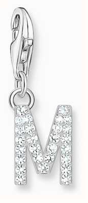 Thomas Sabo Charm Pendant Letter M With White Stones Sterling Silver 1941-051-14