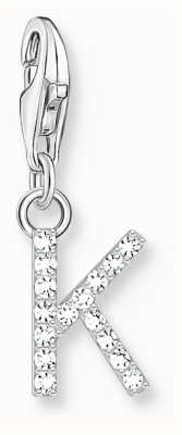 Thomas Sabo Charm Pendant Letter K With White Stones Sterling Silver 1950-051-14