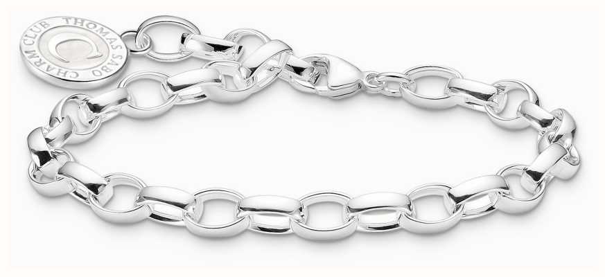 Thomas Sabo Charm Bracelet With Shimmering White Cold Enamel Sterling Silver 19cm X0285-007-21-L19
