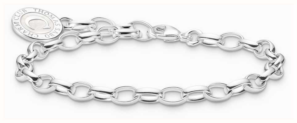 Thomas Sabo Charm Bracelet With Shimmering White Cold Enamel Sterling Silver 15cm X0287-007-21-L15
