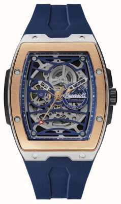 Ingersoll The Challenger Automatic Blue Skeleton Dial / Blue PU Strap I12304