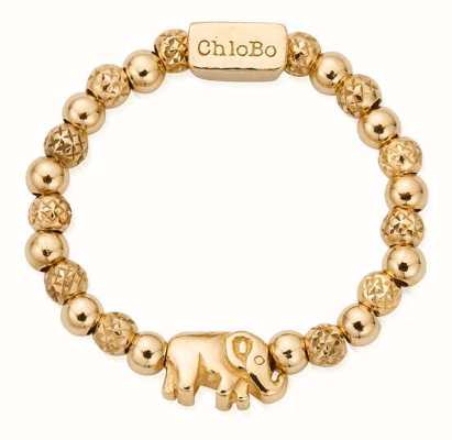 ChloBo Lucky Elephant Ring Gold Plated Size Medium GR24039