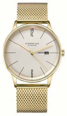 STERNGLAS Berlin Quartz (38mm) Sepia Gold Dial / Gold PVD Stainless Steel Mesh S01-BE14-MI08
