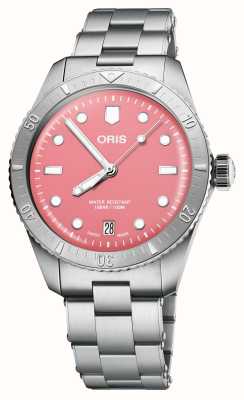 ORIS Divers Sixty-Five Cotton Candy Automatic (38mm) Pink Dial / Stainless Steel Bracelet 01 733 7771 4058-07 8 19 18