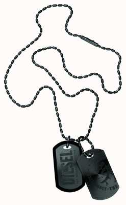 Diesel Men's Double Black-Plated Dog Tag DX0014040