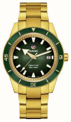 RADO Captain Cook Automatic (42mm) Green Dial / Gold PVD Stainless Steel Bracelet R32136323