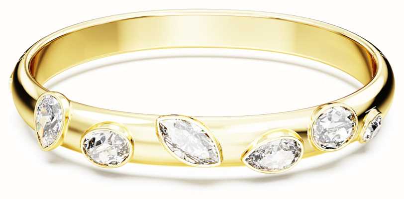 Swarovski Dextera Bangle Gold-Tone Plated Mixed Cut White Crystals Medium 5663260