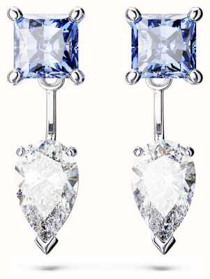 Swarovski Mesmera Jacket-Style Earrings Rhodium Plated White and Blue Crystals 5665767