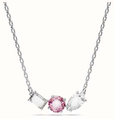 Swarovski Mesmera Pendant Necklace Rhodium Plated Pink and White Crystals 5668275